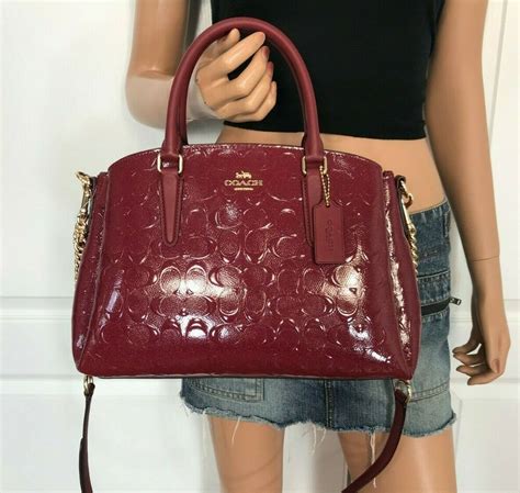 cherry red coach purse